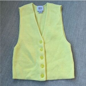 BDG Lemon Button-Up Knit Vest
